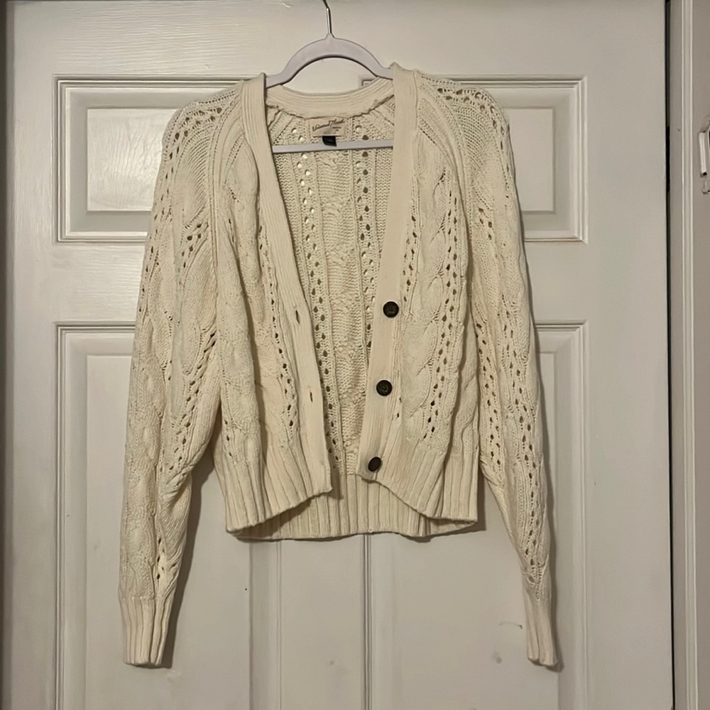 White universal thread sweater